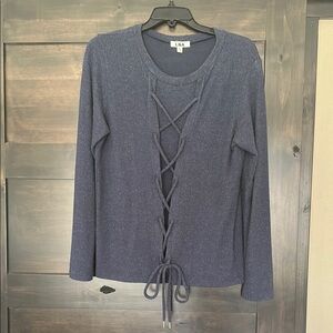 LNA Women's Navy Lace-Up Top